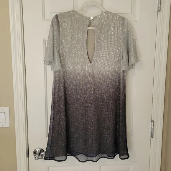 Show Me Your Mumu Size Small Jenner Dress Micro Pleat Silver Ombre - Picture 10 of 13